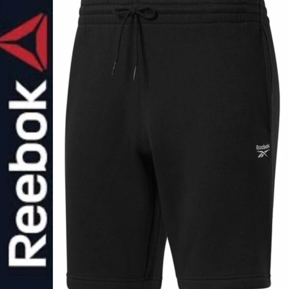 REEBOK - NWT - Men's Sz XL - "Identity" Small Logo Fleece Shorts in Black - Picture 1 of 16